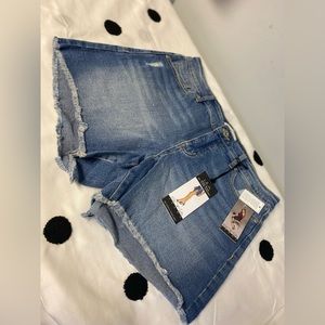 Mid Rise High-Low Shorts